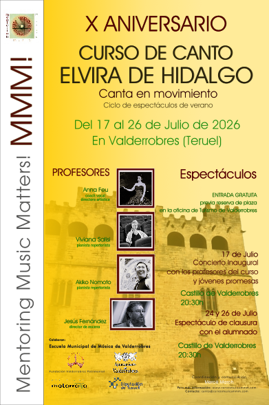 X CURSO DE CANTO “ELVIRA DE HIDALGO”. JULIO 2026